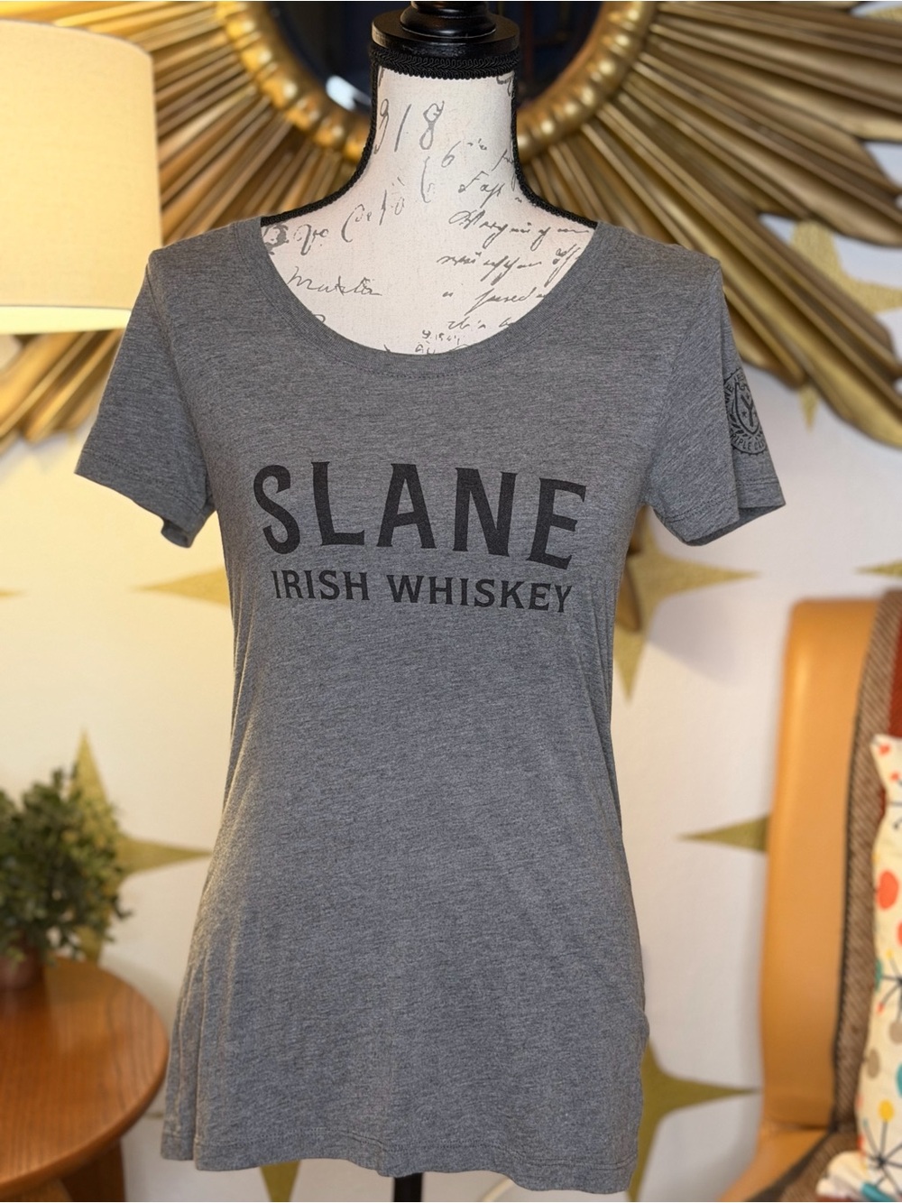 Super Soft SLANE Women's Gray Short Sleeve Logo Tee